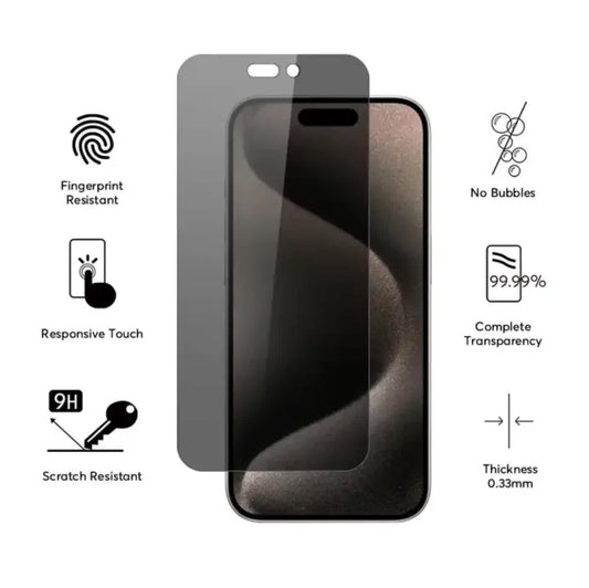 iPhone 16 Pro Max Privacy Tempered Glass Screen Protector 3-Pack.