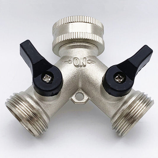 2-way Brass Hose Splitter with Quick Connect for 3/4""