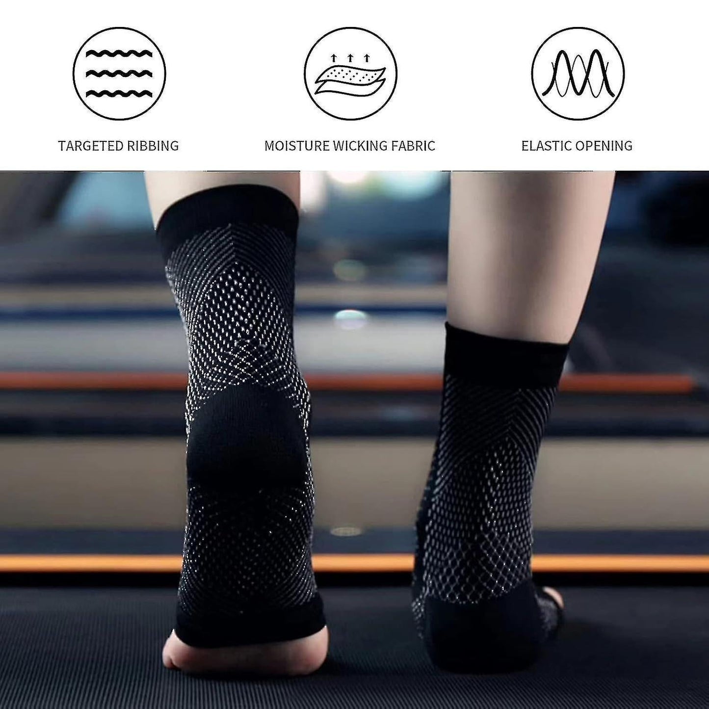 3 pairs of neuropathy socks, soothing socks for neuropathy pain, tendinitis compression socks, plantar fasciitis, neuropathy - Black - L XL