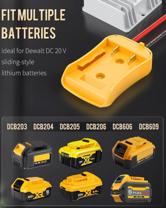 20V to 12V Step-Down Converter for Dewalt Battery, DC Power Adapter, Voltage Reducer Transformer 180W Buck Converter Regulator for Golf Cart RC Car Truck Light & DIY.