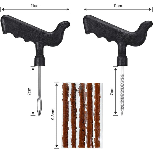 32 Pieces Tire Repair Kit with Plug Tire Plug Kit Tire Plug Repair Kit T Handle Tire Repair Tools to Fix Punctures and Plug Flats for Truck, Rv, SUV, ATV, Motorcycle, Car, Tractor, Trailer.