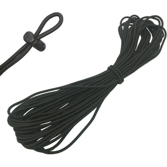 1/8-Inch (3mm) Black Heavy Stretch Round String Elastic Cord (Cut of 10 Yards).