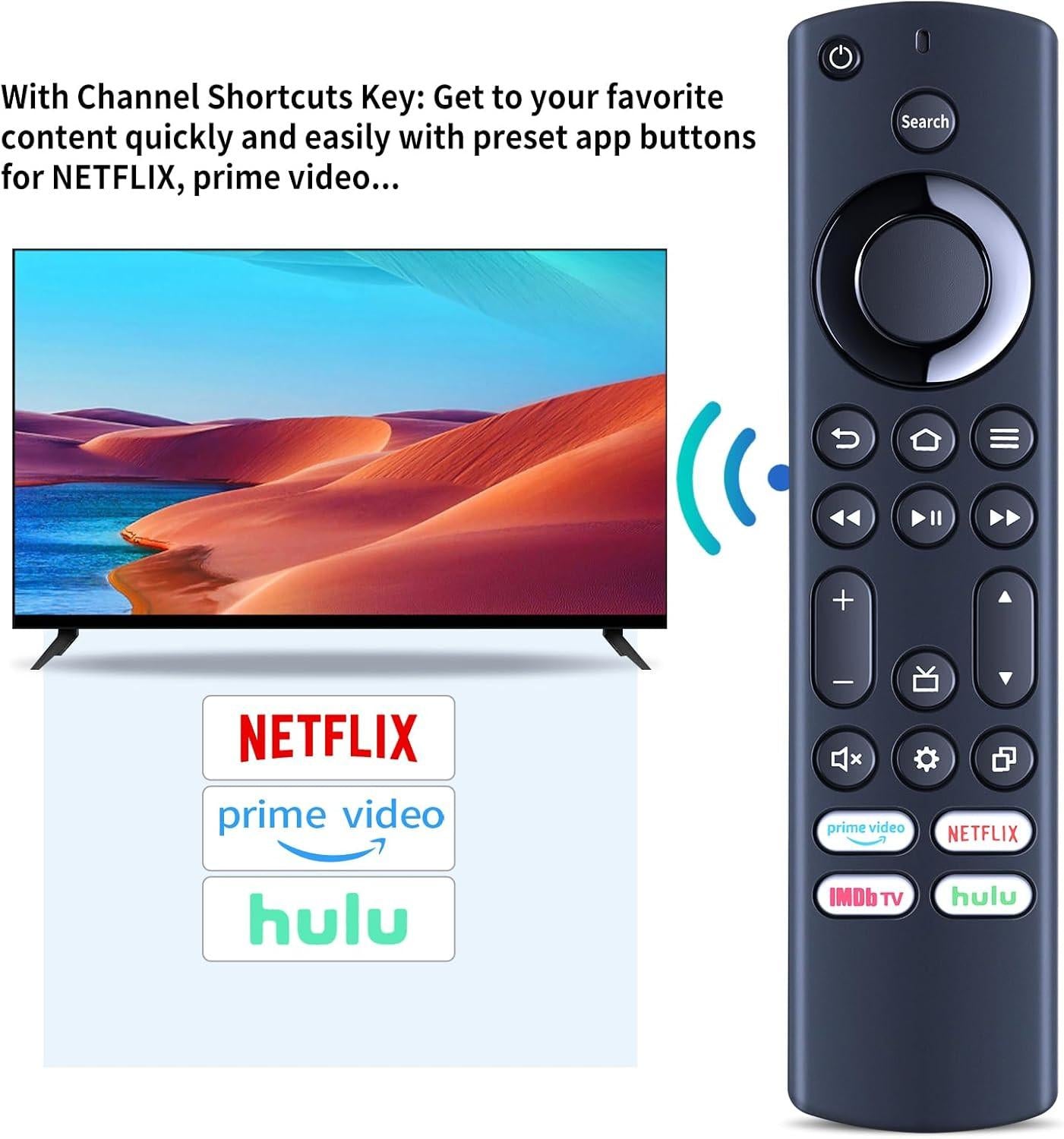 Replacement IR TV Remote Control for Insignia/Toshiba AMZ Smart TVsï¼Replace for NS-RCFNA-21 CT-RC1US-21 Remote.