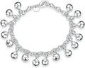 OSIRIDEH2 Bell Bracelet 925 Sterling Silver Bells Sounds Bead Chain Bracelet for Women Wedding Engagement Party Jewelry Jingling Bracelets bracelet