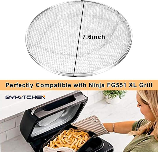 Stainless Steel Spatter Shield for Ninja Fg551 Foodi Smart XL Grill, Ninja XL Grill Accessories, Air Fryer Replacement Parts for Ninja 6 in 1 Smart Xl Indoor Grill.