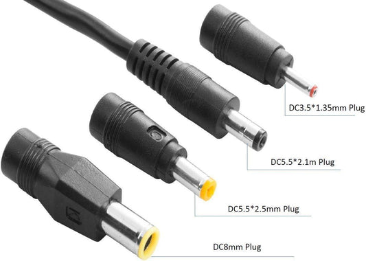 Solar Panel Connectors Compatible with M-C-4 Solar Connectors to DC Extension Cable 16AWG with DC 5.5mmx2.1mm, DC3.5x1.35mm,DC5.5x2.5mm and DC8mm Adapter for Portable Power Station Solar Generators.