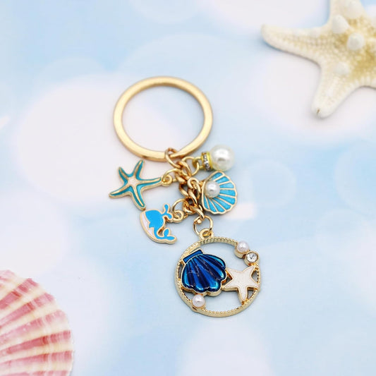 Ocean Keychain Adorable Sea Animal Charms Perfect for Beach Lovers, Travel Enthusiast Ideal for Backpacks.