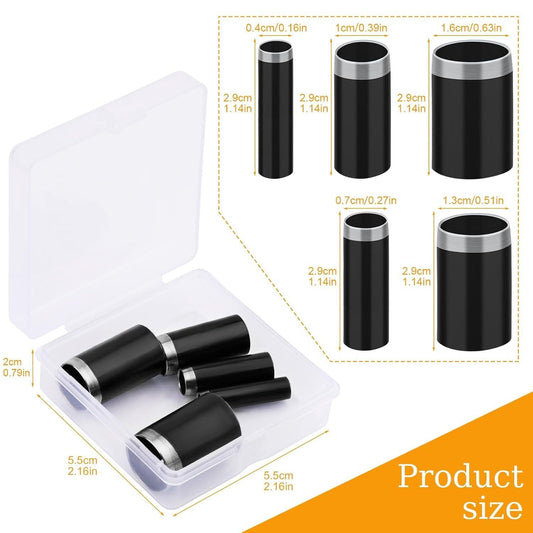 5 Sizes Round Hole Punch, Hollow Punch Cutter Tool Set with Storage Case, Leather Craft Tools Kit for Handmade DIY Craft Hole Punch Black 5 pcs Black 5 pcs.