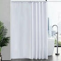 Waterproof Mildew Resistant Shower Curtain, White 200x220cm Fabric Polyester, Compatible with Bathtub or Bathroom, Washable