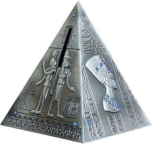 Egyptian pyramid statue model piggy bank home decor 13 cm - Antique brass (Egyptian pyramid).