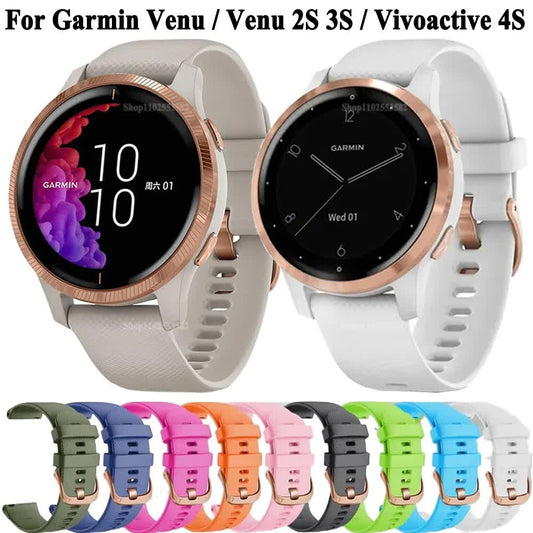 Garmin Venu 3S 2S Sq Vivoactive 5 4S 3 Replacement Wristband 18mm 20mm Gray Compatible