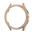 Diamond-Coated Rose Gold Case with PC Single Row Protection Compatible withSamsung Galaxy Watch 6 5 4 40mm.