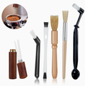 Professional Coffee Machine Cleaning Brush Set | 6-Piece Multi-functional Tool Kit | Includes Dosing Needle / Bent Cleaning Brush / Flat Cleaning Brush / Wooden Handle Cleaning Brush / Metal Handle Cleaning Brush / Bent Brush with Spoon | Suitable for dee.