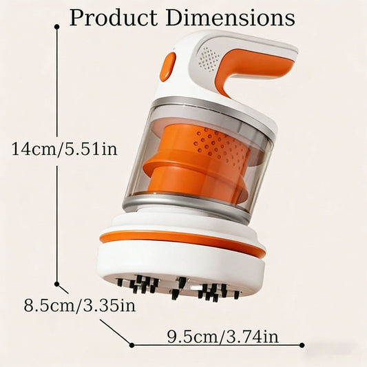 Desk Vacuum Cleaner, Type-c Rechargeable Mini Vacuum Cleaner - Cordless Desk with Flat Nozzle & Brush Attachment | for Keyboard Crumbs, Pet Hair, Paper Scraps (Orange)