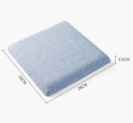 Square bar stool cushion with fastening straps, breathable and non-slip square chair pad, 28*28*3.5 cm memory foam children's stool cushion (Goose design).