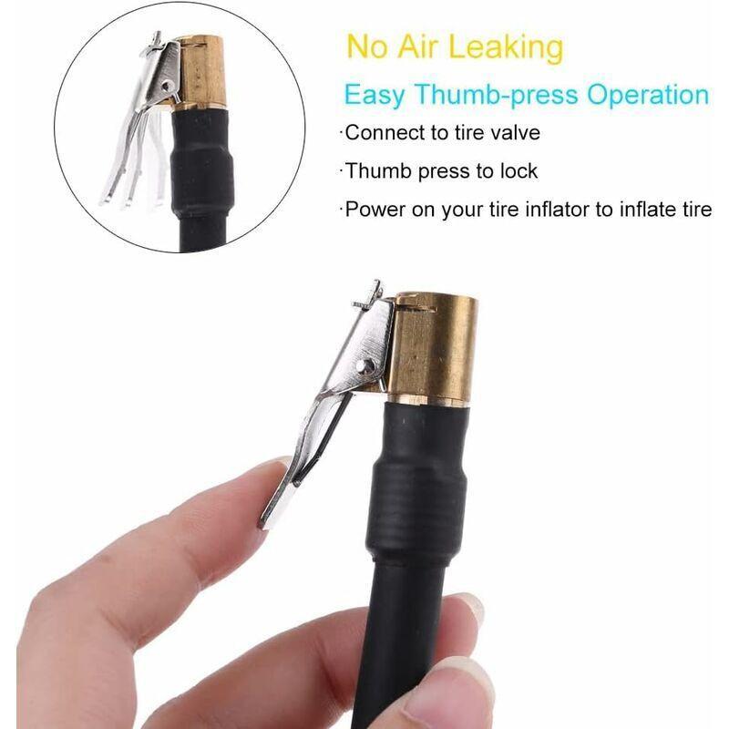 Tire Inflator Hose 20Cm Black Flexible Air Inflator Tire Air Hose With 2 Inflator Pump Hose Adapter For Inflating Car.