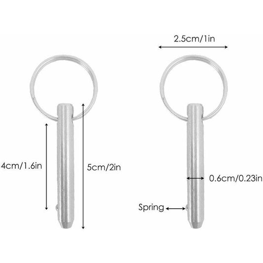 4 pcs Quick Release Pins, 6.3Mm Top Pin Diameter, 51Mm Total Length, 40Mm Effective Length With 316 Stainless Steel.