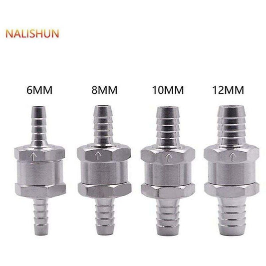 4 pcs Set Non-Return Valves 6/8/10/12Mm, Aluminum Alloy Fuel Valve With Arrow For Petrol Diesel Car Boat Motorcycle.