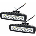 2 X 6" 18W LED Work Light Bar Spot Off ROad Truck Suv 4Wd Driving Fog Lamps(2X18 Fgb-Spot).