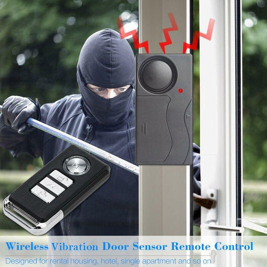 Wireless Vibration Alarm, Anti-Theft Alarm For Bicycle/Motorcycle/Car/Vehicles/Door/Window, 110Db Sound (Remote Control.