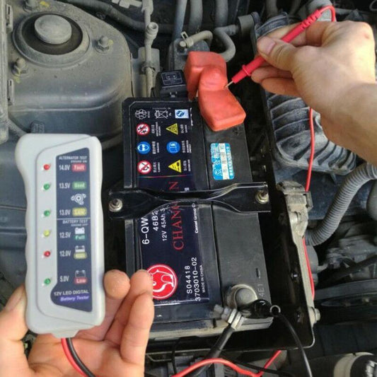 Car Battery Tester,High Accuracy LED Light 6V 12V Auto Battery Analyzer - Voltage Testers With Ergonomic Handle,.