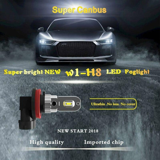 H11 H8 H9 H16 LED Fog Light Bulb, Pure White 6000K, Error Free Odb 12W 1200Lm LED DAytime Running Lights For Vehicle.