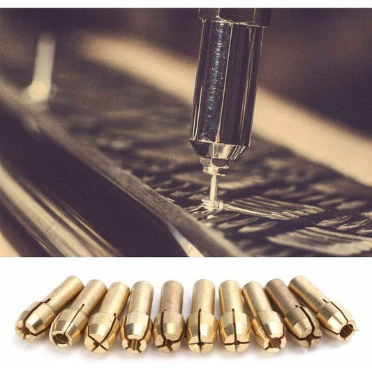 10 pcs Collet Chuck 0.5-3.2Mm Mini Brass Collet Chucks Electric Chucks ROtary Tool Accessories(Tail Diameter 4.3Mm).