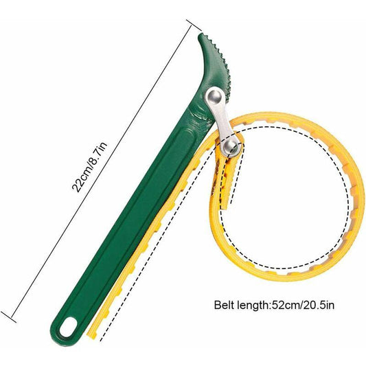 Oil Filter Strap Wrench - 8 Inch Multi-Function Rubber Strap Wrench Bottle Opener Ratchet Wrench Adjustable Tubes Hand.