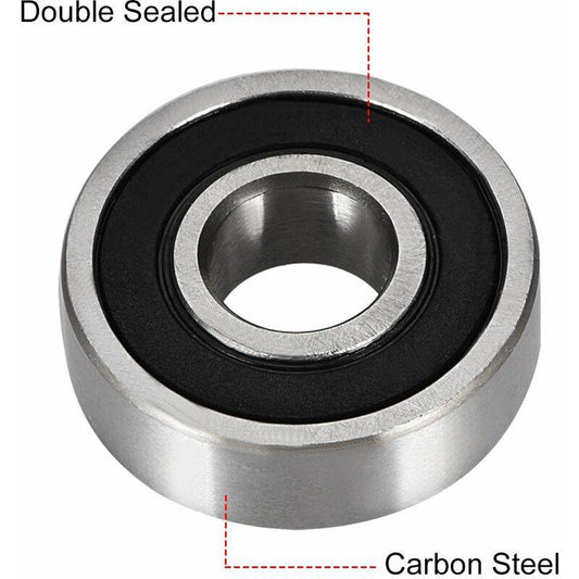 8 pcs Deep Groove Ball Bearing 6000Rs Two Sealed 10X26X8Mm Carbon Steel.