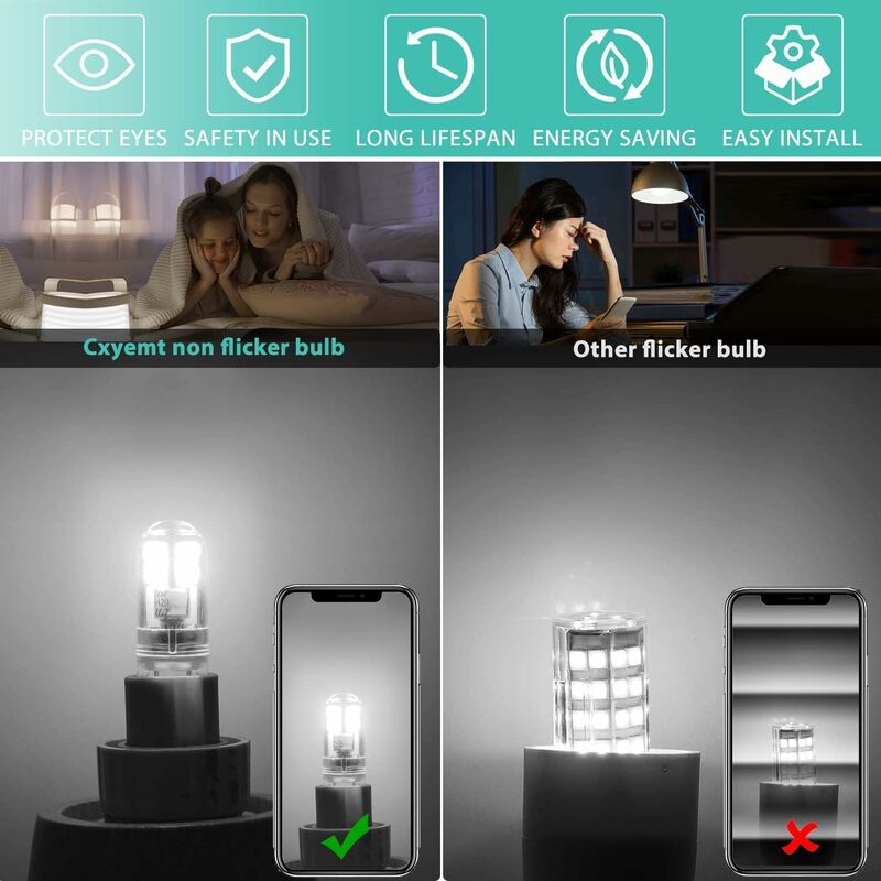G9 LED Bulbs 1.5W Equivalent To 20W Halogen Light Cool White 6000K, Ac 220-240V, Non-Dimmable, Mini Incandescent Bulb,