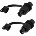 2 pcs 3 Pin 12V Power Sockets For Trailer Tractor Machinery Vehicle Rv Caravan Truck Motorhome Boat With Waterproof.