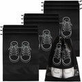 Travel Shoe Bag, Waterproof Dustproof Fleece Shoe Bag Set With Clear Window And Drawstring (32X44Cm) -10 pcs-Black