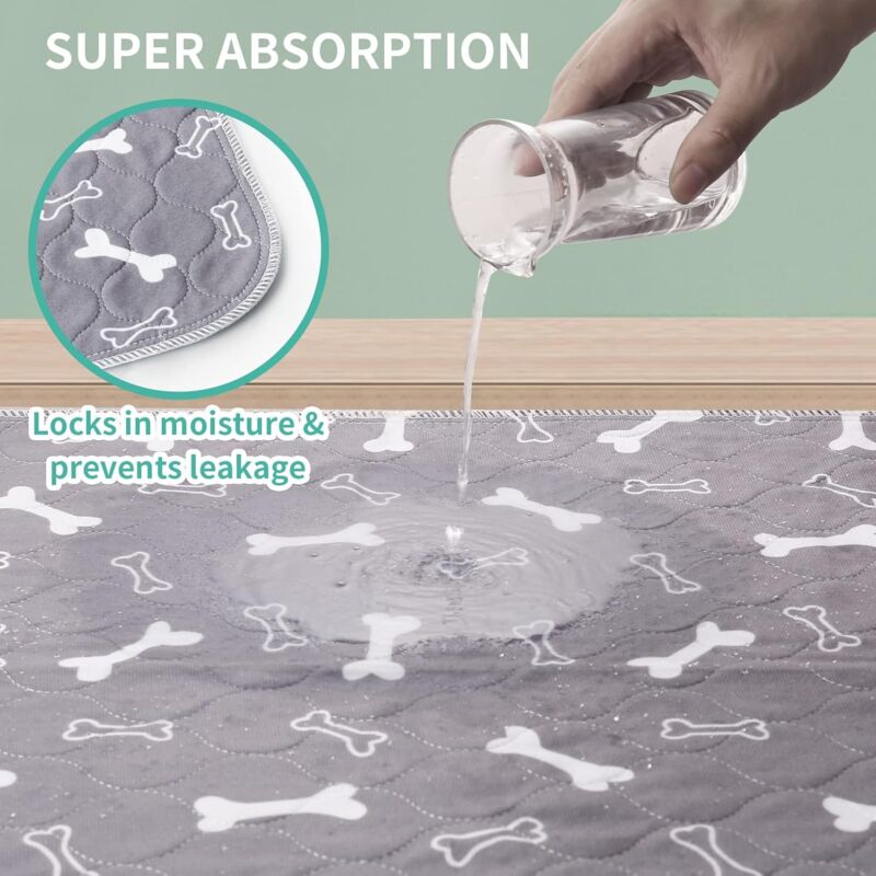 2 pcs 80 70Cm Ultra Absorbent Dog Training Mat, Non-Slip Washable Dog Mat, Reusable Puppy Training Mat For