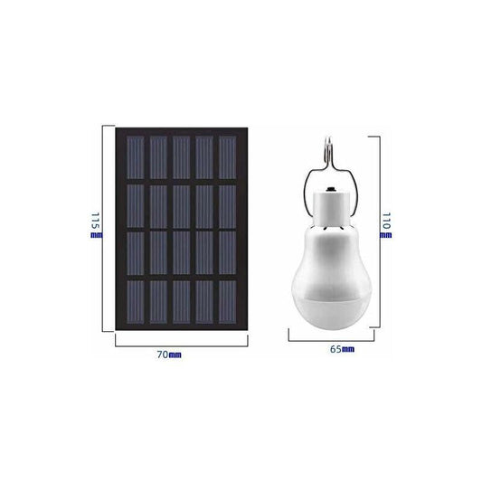 Portable Solar Light LED Bulb Solar Powered With Solar Panel For Garden, Patio, Indoor, Outdoor, Hiking, Camping, Tent,.