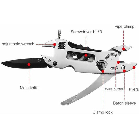 Multifunctional Adjustable Screwdriver Wrench Pliers Pocket Multitool Outdoor Camping.