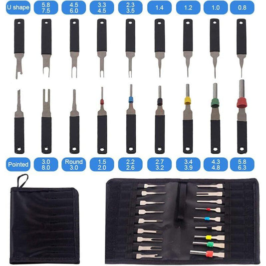 Terminal Extractor - 18 pcs Terminal Removal Tool Kit - High Hardness - No Rust - No Deformation - Car Electrical.