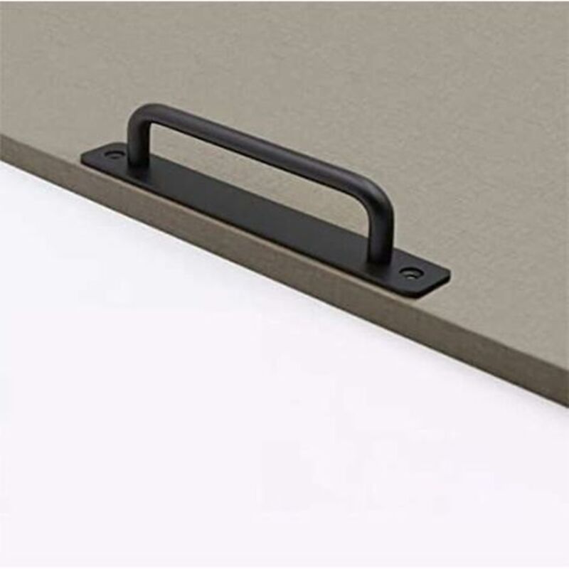 2 pcs Heavy Duty Barn Door Handle, Steel Sliding Door Pull Handle, Black Cast Iron Door Handle, Interior Exterior Door