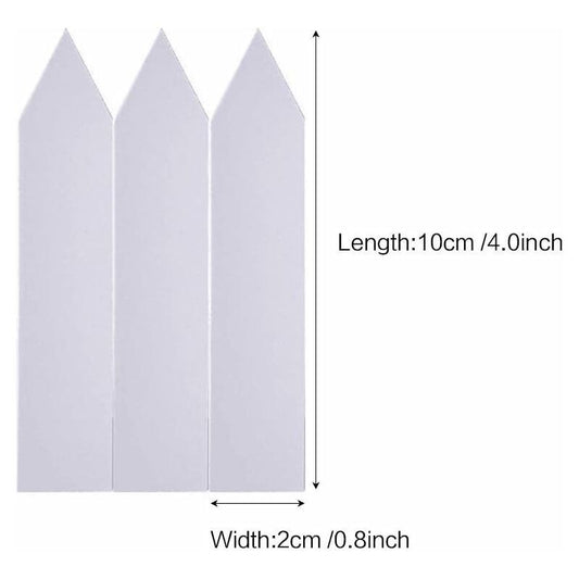 100 pcs Plastic Plant Label, White Plastic Garden Tag 10X2Cm