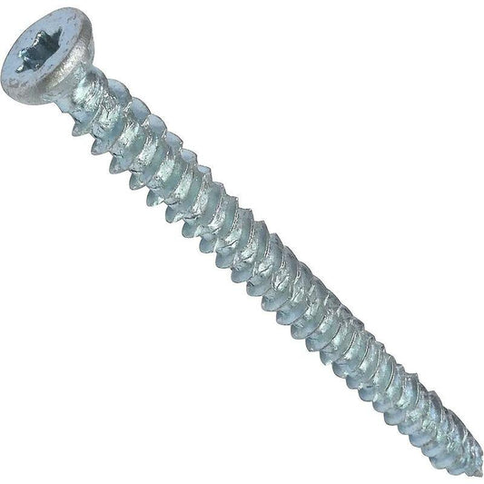 Pack Of 100 Direct Anchor Screws For Concrete Ã7.5X62Mm Countersunk Head Conical - With Star Recess T30 - Direct Fixing.