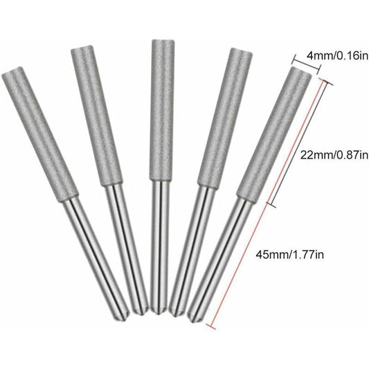 Diamond Chainsaw Sharpener Grinding Heads, 4Mm Chainsaw Grinding Stone, For Chainsaw Sharpener, 5 pcs.