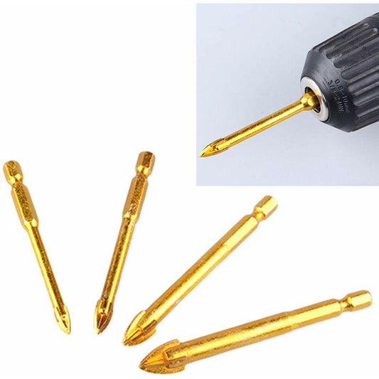 10 pcs 6Mm Tungsten Carbide Drill Bit Set With Flat Hex Shank For Mirror Porcelain Marble.