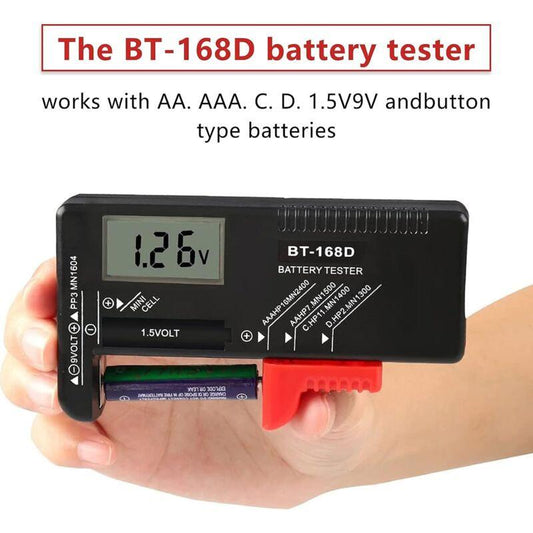 Digital Battery Tester, Universal Battery Tester, Battery Tester, For Aa, Aaa, C, D, Pp3, 9V, 1.5V, Button Cell.
