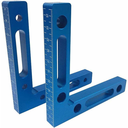 2 pcs 90 Degree Positioning Brackets Aluminum Alloy Square 12 X 12Cm Right Angle Clamps 90° L Type Corner Clamp For Box.