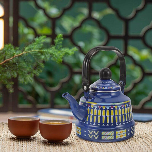 Enamel Water Kettle 1.1L Enamel Teapots Vintage Stovetop Kettles Large Capacity Coffee Pots Boiling Kettle For Home.