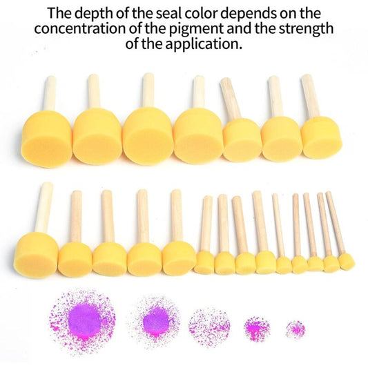 25 Pieces Foam Paint Brushes, Sponge Paint Brushes With Wooden Handle, For Painting Art Craft Pottery Graffiti - 5 Sizes