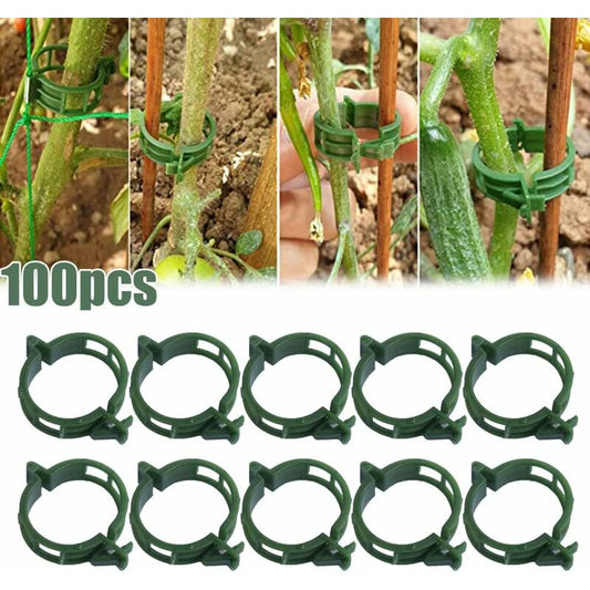 100 pcs Plant Support Clips Tomato Clips Ties Twine Vine Trellis Cages Climbing Plants Vegetables 2.5Cm