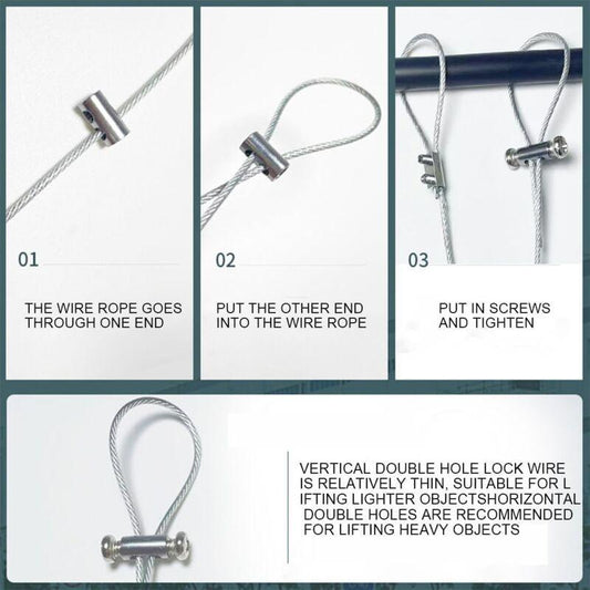 10 pcs Cable Clamps With Screw Terminal Cap, Cable Clips For 1-2Mm Diameter Cable And Wire, Double Ended Cable And.