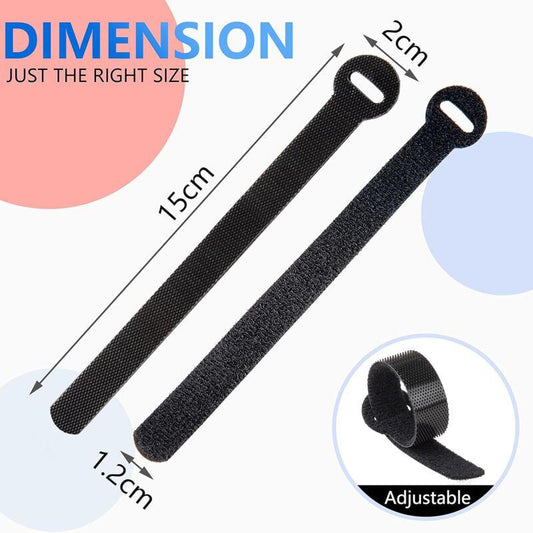 60 Pack Black Reusable Cable Ties Adjustable Releasable Cable Management Clips For Pc Cables, Organizing Cords, Tv,.