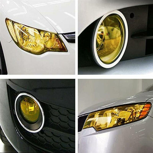 30Cm100Cm Car Fog Light Tail Light Vinyl Film Sticker (Yellow).