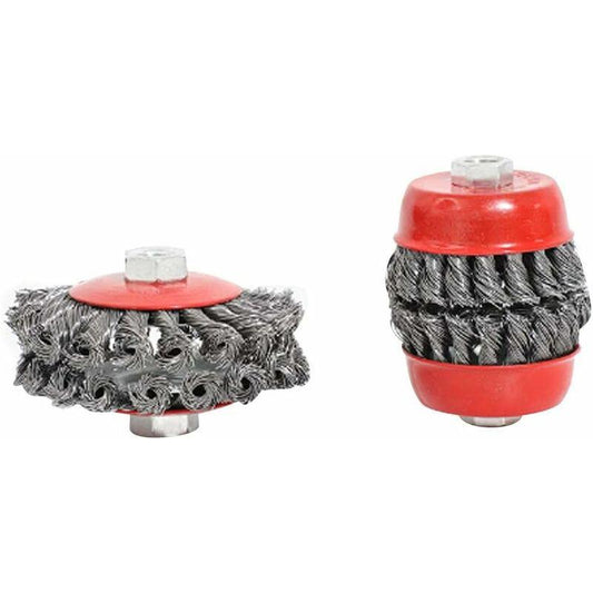 Bevel Brush For Angle Grinder, Metal/Steel, Twisted Wire, Flexible, Diameter: 75 And 100 Mm, Mounting Thread: M14, 4.